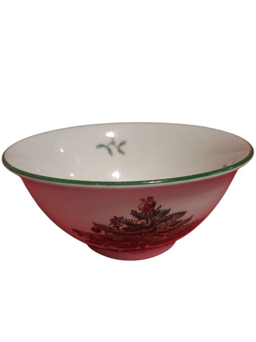 Spode Christmas Tree Bowl  Red transferware Holiday serving bowl - Picture 2 of 10